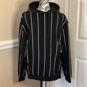 Denim and Flower Ricky Singh Black and white striped hoodie, Size L